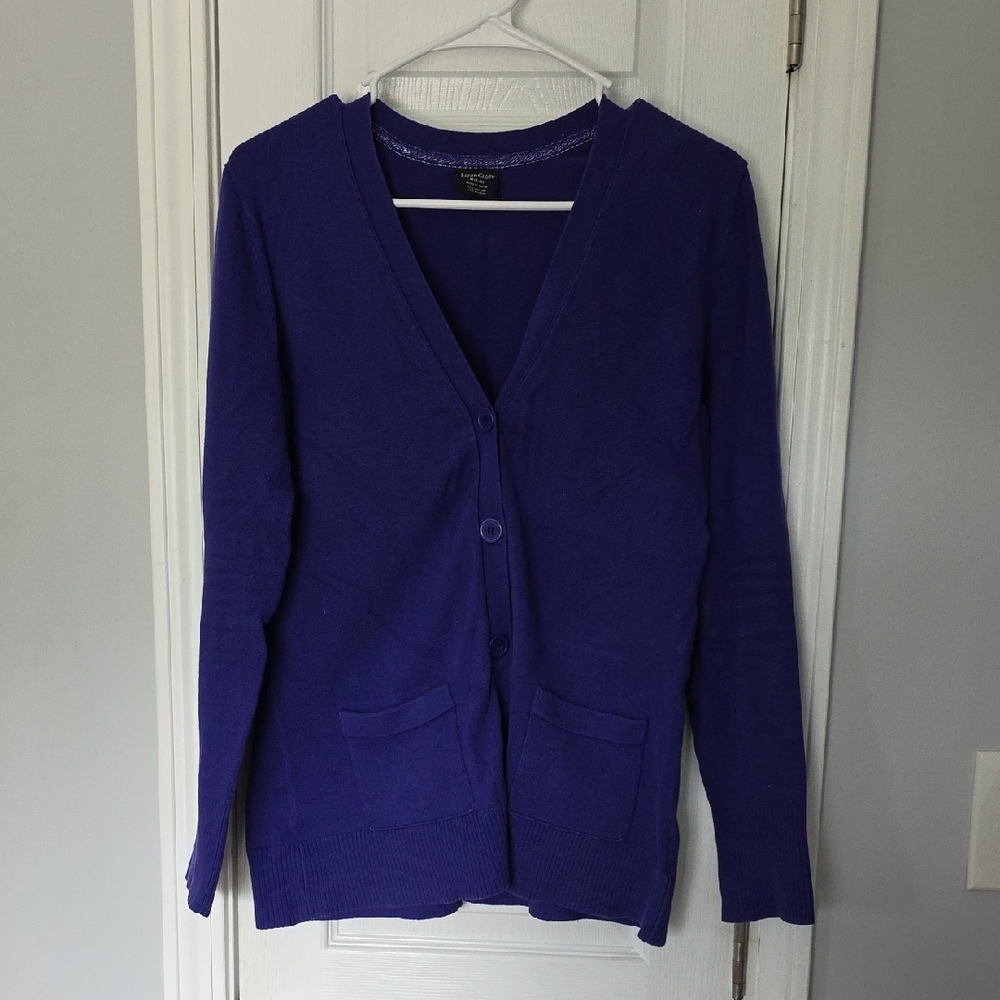 Faded Glory Purple Knit Cardigan